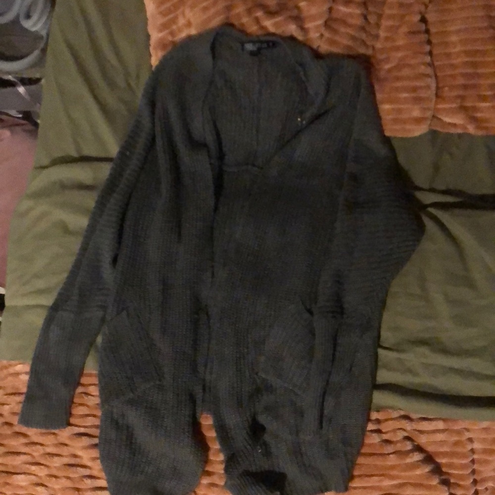 Long gray cardigan